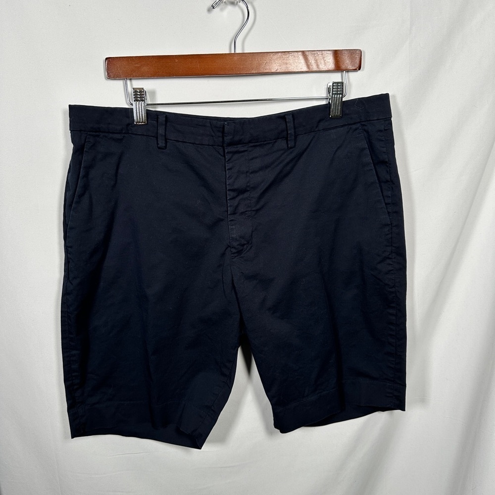 Uniqlo mens chino shorts stretch cotton modern fit drawstring waist navy L - Picture 2 of 7